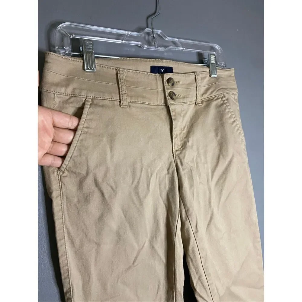American Eagle Brown Kakhi Skinny Stretch Pants Size 4 NWOT